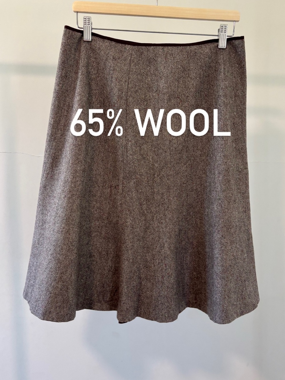 Folio New York A-Line Skirt in Heather Brown | Wool | size 8